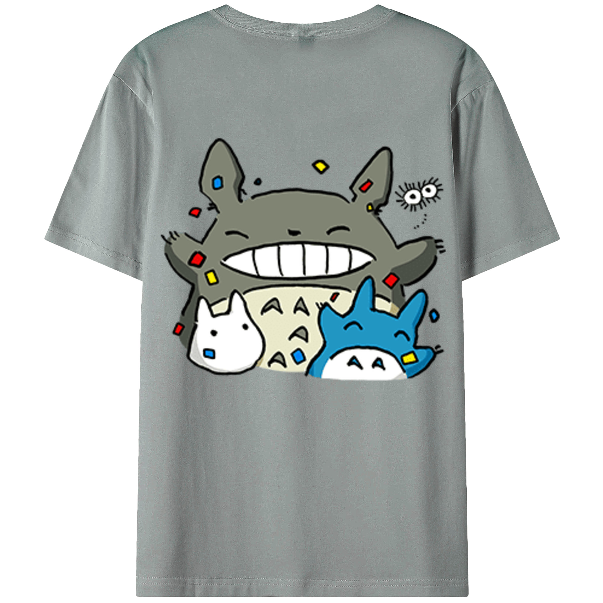 （画像用） となりのトトロ 草壁メイ 草壁サツキ My Neighbor Totoro Satsuki Kusakabe Mei Kusakabe 綿100％ メンズ半袖Tシャツ（バックプリント） 通気性